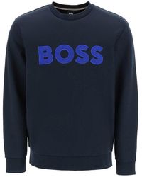 BOSS - Patch Logo Crew-neck Sweatshirt - Lyst