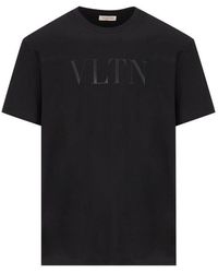 Valentino - Vltn Logo Printed Crewneck T-shirt - Lyst