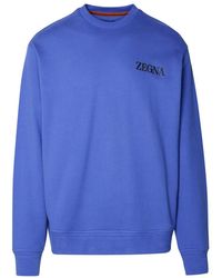 Zegna - Blue Cotton Sweatshirt - Lyst