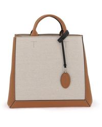 Tod's - Canvas & Leather Tote Bag - Lyst