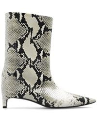 Jil Sander - Snake-printed Low Heel Ankle Boots - Lyst