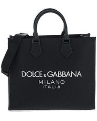 Dolce & Gabbana - Logo Rubberized Large Shopper Bag - Lyst