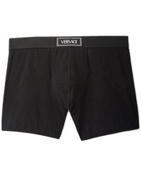 Versace - 90s Logo-waistband Stretched Boxer Briefs - Lyst