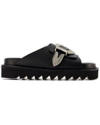 Toga - Toga Western-style Buckle Detailed Slip-on Sandals - Lyst