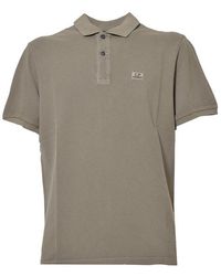 C.P. Company - Logo Embroidered Short Sleeved Polo Shirt - Lyst