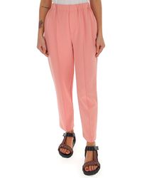 Issey Miyake Slim Fit Tapered Trousers - Pink