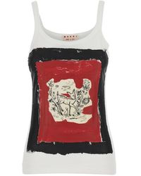 Marni - Sleeveless T-Shier With Round Neck - Lyst