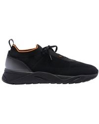 Santoni - Stretch Knit Lace-Up Sneakers - Lyst