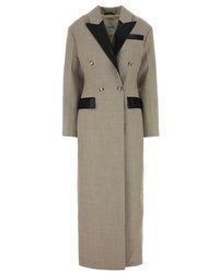 Nanushka - Ferris Leather And Twill-Suiting Coat - Lyst