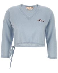 Marni - Logo Embroidery Sweater Sweater, Cardigans - Lyst