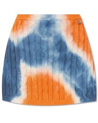 DIESEL - Tie-dye Mini Skirt In Cable-knit Cotton - Lyst