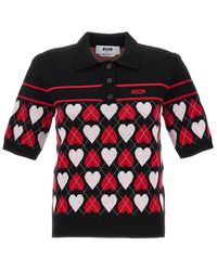 MSGM - Hearts Polo - Lyst