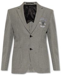 Versace - Grey Blazer With Logo - Lyst