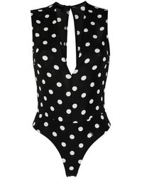 Pinko - Sleeveless Bold Polka Dot-print Bodysuit - Lyst