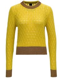 Pinko - Crewneck Two Tone Knitted Jumper - Lyst