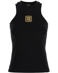 Balmain - Retro Pb Stretch Tank Top - Lyst