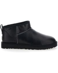 UGG - Classic Ultra Mini Lthr Regen Leather Classic Boots - Lyst