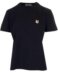 Maison Kitsuné - Black T-shirt With Baby Fox Patch - Lyst