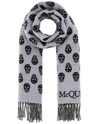 Alexander McQueen - Embroidered Wool Reversible Scarf - Lyst