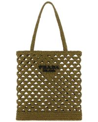 Prada - Woven-logo Top Handle Bag - Lyst