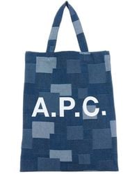 A.P.C. - Multicolor Denim Mini Lou Shopping Bag - Lyst
