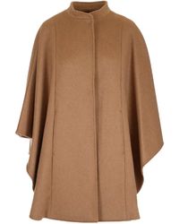 Max Mara Addi Poncho Coat - Natural