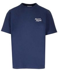 Maison Kitsuné - Blue T-shirt - Lyst