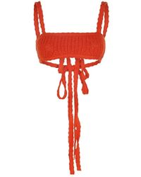 Alanui - Orange Wool Cropped Top - Lyst