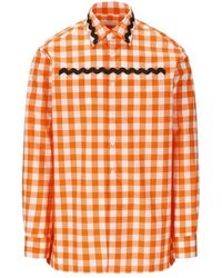 Prada - Check-printed Buttoned Shirt - Lyst