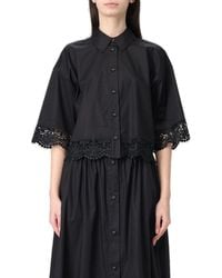Twinset - Lace-Trim Short-Sleeved Shirt - Lyst