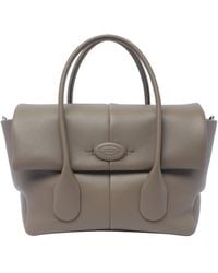 Tod's - 'di Bag Reverse' Green Shopper Bag In Leather Woman - Lyst