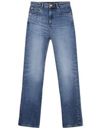 A.P.C. - Kylie Button Detailed Straight Leg Jeans - Lyst