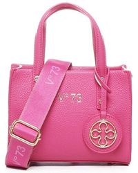 V73 - Logo Plaque Top Handle Bag - Lyst