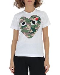 COMME DES GARÇONS PLAY - Comme Des Garçons Play Camouflage Heart T-shirt - Lyst