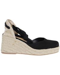 Castañer - Carina Ankle-tie Round-toe Wedge Sandals - Lyst