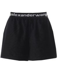 Womens Clothing Shorts Knee-length shorts and long shorts T By Alexander Wang Synthetic Textured Logo Jersey Biker Shorts in Blue 