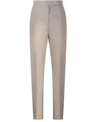 Max Mara - Turbigo Pleat Detailed Striaght Leg Trousers - Lyst