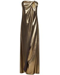 Ralph Lauren - Collection Brigitta Foiled Front-tied Strapless Gown - Lyst