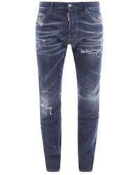DSquared² - Logo-patch Distressed Jeans - Lyst