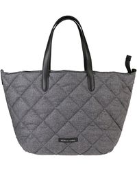 Brunello Cucinelli Logo Patch Quilted Shoulder Bag - Gray