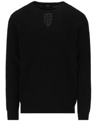 Fendi Cut-out Detailed Knit Sweater - Black