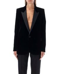 Saint Laurent - Single-breasted Velvet Tuxedo Jacket - Lyst