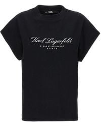 Karl Lagerfeld - Logo Signature T-shirt Black - Lyst