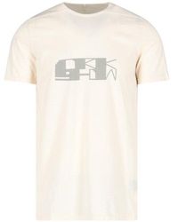 Rick Owens DRKSHDW Logo Print Draped T-shirt in Nero (Black) for 