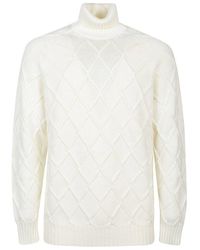Drumohr - Diamond Pattern Turtleneck Sweater - Lyst
