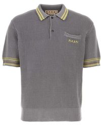 Marni - Logo Embroidered Short Sleeved Knitted Polo Shirt - Lyst