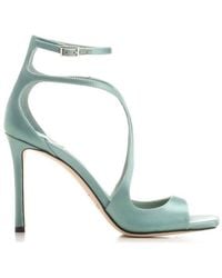 Jimmy Choo - Azia 95 Satin Ankle Strapped Sandals - Lyst