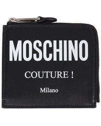Moschino - Square Wallet With Leather Logo - Lyst