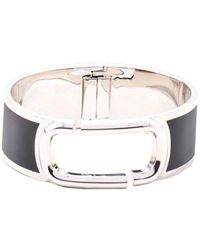 Marc Jacobs - Black And Silver J Marc Large Hinge Bangle - Lyst