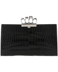 Alexander McQueen Embellished Four-ring Clutch - Black